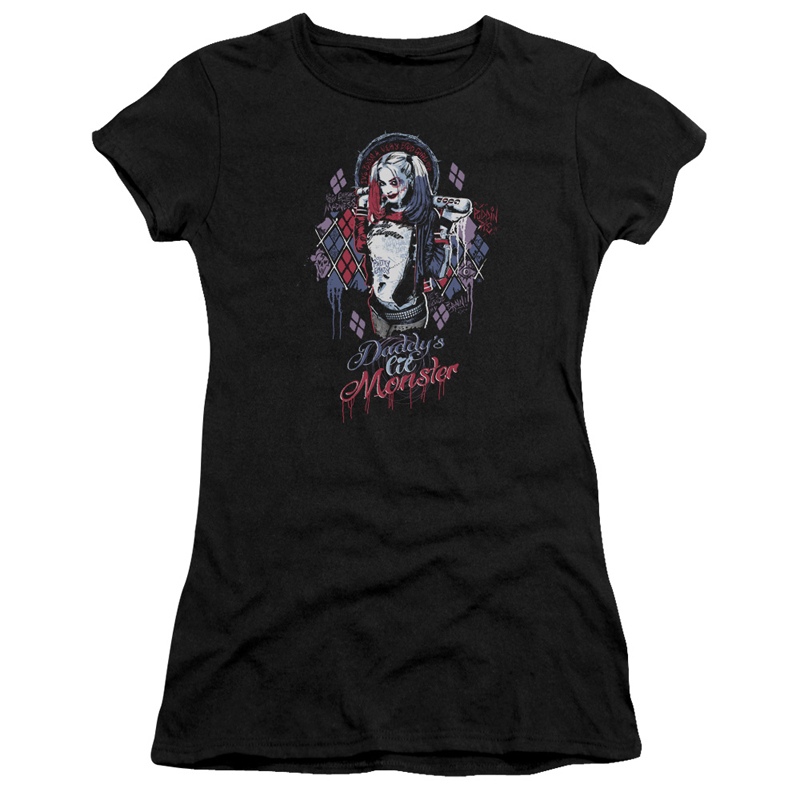 Suicide Squad Harley Quinn Daddy's Lil Monster Women's Black Shirt Suicide Squad Harley Quinn Daddy's Lil Monster Women's Black Shirt